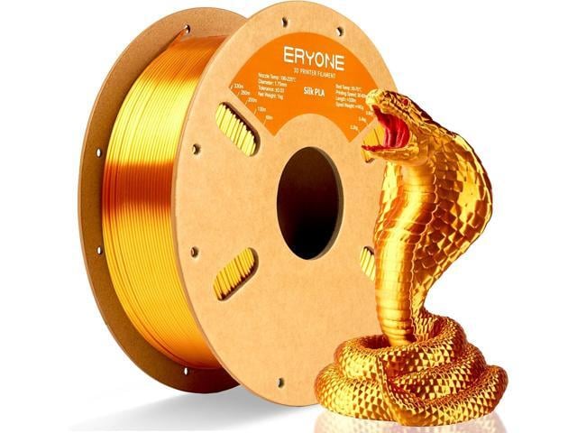 ERYONE Silk PLA Filament for 3D Printer, 1.75mm +/- 0.03mm, 1kg (2.1LBS)/Spool, Liquid Gold