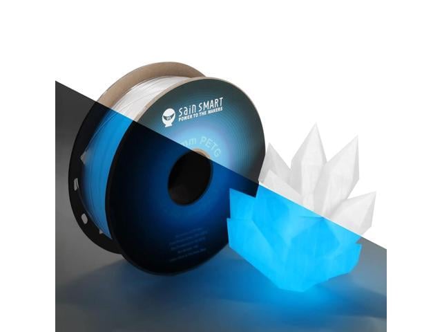 SainSmart Grow in The Dark Blue PETG Filament, 1.75mm PRO-3 PETG 3D Printer Filament, Glow Blue, 2.2 LBS (1KG) Spool, Dimensional Accuracy +/- 0.02mm