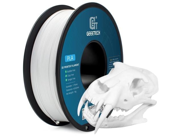 Geeetech 1.75mm PLA 3D Printer Filament, 1kg Spool (2.2lbs), Upgrade Tidy Winding Tangle-Free, Dimensional Accuracy +/- 0.02 mm, White