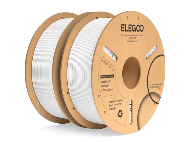 ELEGOO PLA Plus Filament 1.75mm White 2KG, PLA+ Tougher and Stronger 3D Printer Filament Dimensional Accuracy +/- 0.02mm, 2 Pcs 1kg Spool(2.2lbs)...