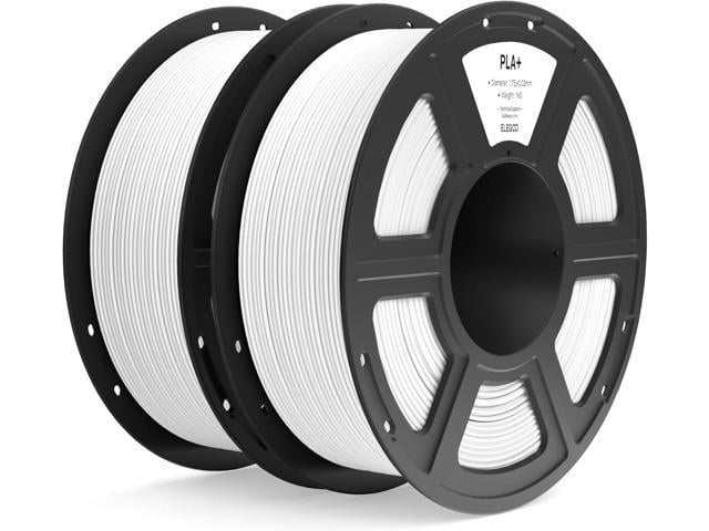 ELEGOO PLA+ Filament 1.75mm White 2KG, High Toughness PLA Plus 3D Printer Filament Dimensional Accuracy +/- 0.02mm, 2pcs 1kg Spool(2.2lbs) Fits for...