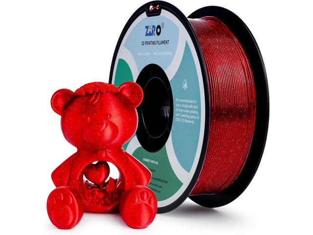 ZIRO Glitter PLA Filament 1.75mm, Semi-Transparent PLA Base, 3D Printer Filament Shiny Sparkle Material with Glitter, Twinkle Series 1KG Spool, fit...
