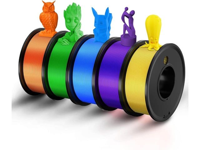 3D Printer Filament PLA 1.75mm 3-D Printing Materials 5 Colors Bundle Print Filimate 1.75 mm Orange Green Blue Yellow Purple Filiment1.75 Accuracy...