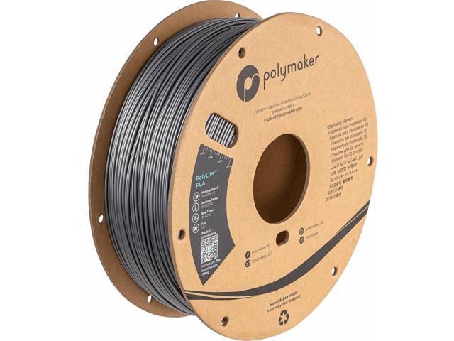 Polymaker PLA Filament, Steel Grey 3D Printing PLA Filament 1.75mm 1kg - PolyLite 3D Printer PLA Filament, Dimensional Accuracy +/- 0.03mm,...