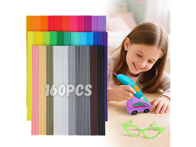 Biubee 32 Colors 3D Pen Filament Refills Compatible with 3Doodler Start+ Only - Safe & Low Temperature PCL, 2.5mm 3D Printer Doodler Pen Refill...
