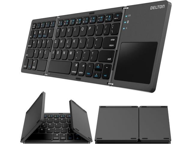 HP Delton F75 Foldable Bluetooth Keyboard with Touchpad, Compact and Portable Design, Rechargeable Wireless Keyboard, Compatible with PC, Laptop,...