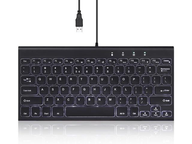 Perixx PERIBOARD-429 US Wired Mini Backlit Keyboard - Thin and Silent Scissor Keys - White Backlight Color - US English