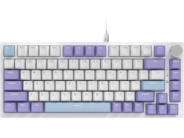 AJAZZ AK820 75% Wired RGB Gasket Mechanical Keyboard with Volume Knob, Compact 82 Keys Hot-Swap Keyboard, OME Profile PBT Keycap, Detachable Type-C...
