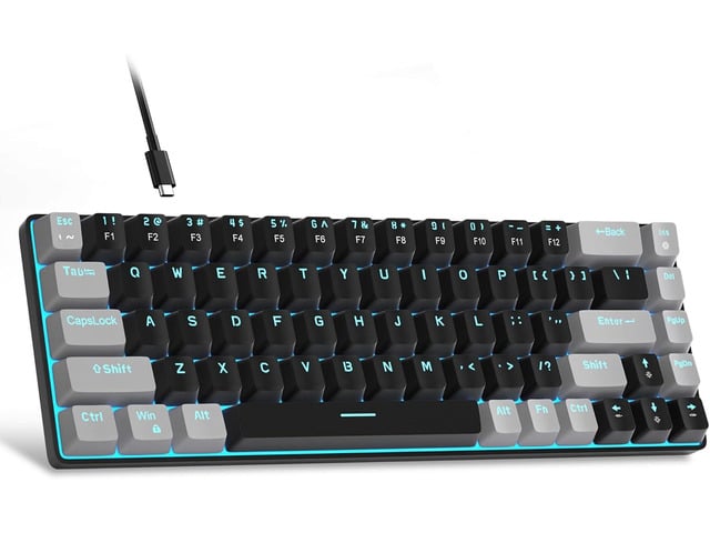 MageGee Portable 60% Mechanical Gaming Keyboard, MK-Box LED Backlit Compact 68 Keys Mini Wired Office Keyboard with Red Switch for Windows Laptop...