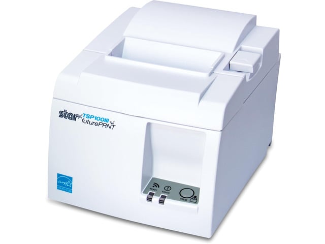 TSP143IIIU USB Thermal Receipt Printer with Device and Mfi USB Ports, Auto-cutter, and Internal Power Supply - White