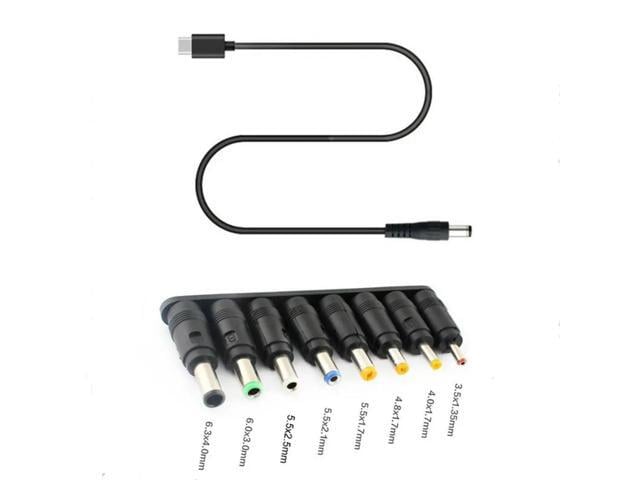 8in1 USB C PD to 12V 3.5/4.0/4.8/5.5mm Power Supply Cable for Router LED Light CCTV Camera More 12V Devices