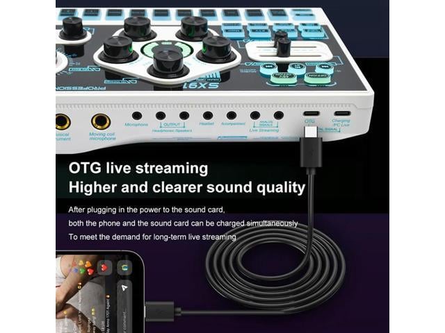 SX91 Sound Card USB Sound Mixer Professional Audio Mixing Console Amplifier for Live Sing PC Computer Laptop Cellphone