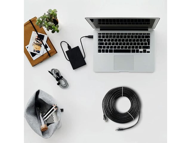 Cat6 External Ethernet Cable Heavy Duty Network Patch Cable Double Jackets Internet Cord for in Wall Direct Burial Router