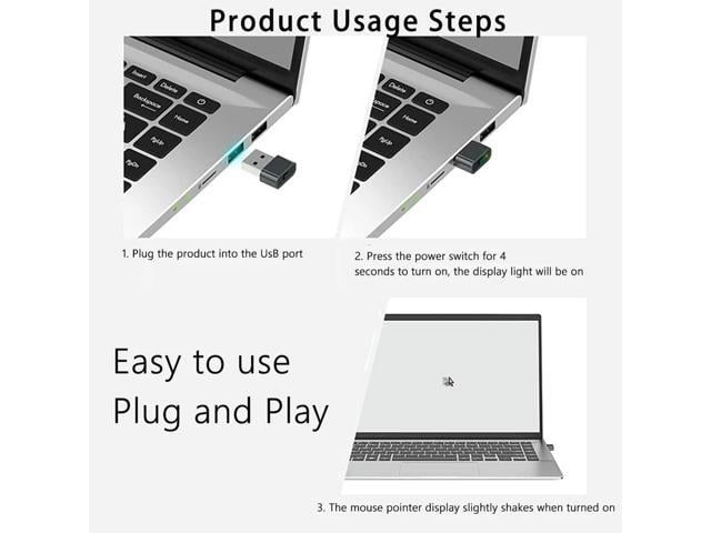 Mini Automatic Mouse Jiggler Mover ON/Off Button USB Automatic Move Cursor Shaker Undetectable Plug and Play for Laptop Desktop