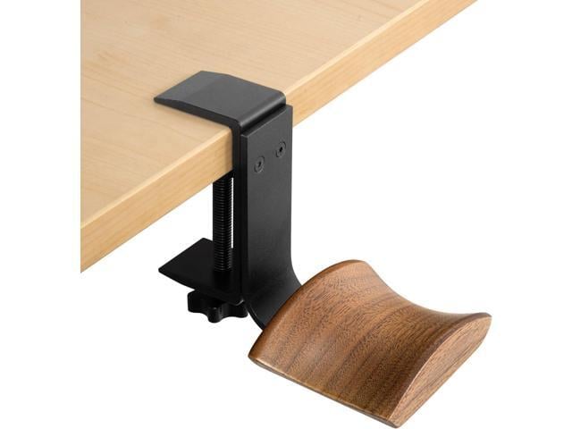 Headphone Holder with 6cm Wide Walnut Headrest,Adjustable Clamp-on Headset Stand Desk Headset Holder for Over Ear and Gaming