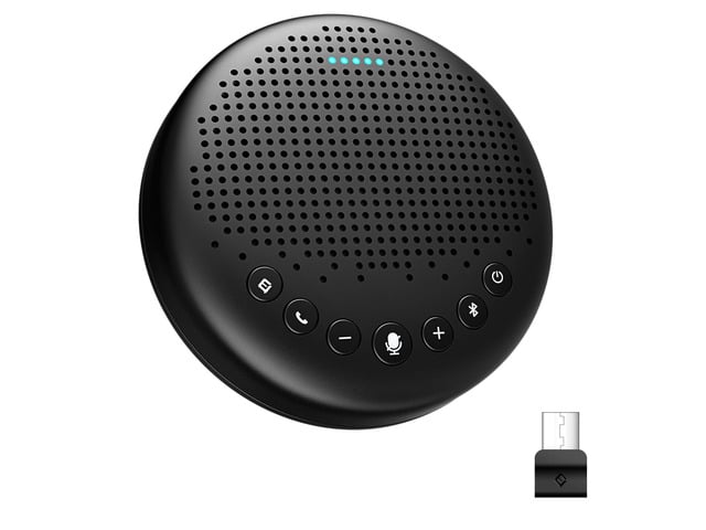 Conference Speaker and Microphone Luna 360° Voice Pickup w/Noise Reduction/Mute/Indicator USB Bluetooth Speakerphone w/Dongle for 8 People Daisy...