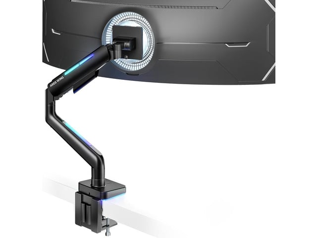 Ultrawide Monitor arm for 17-49'' Heavy Duty Screen up to 44lbs, Gas Spring Single Monitor Arm with RGB Light, Adjustable Gaming Computer Monitor...