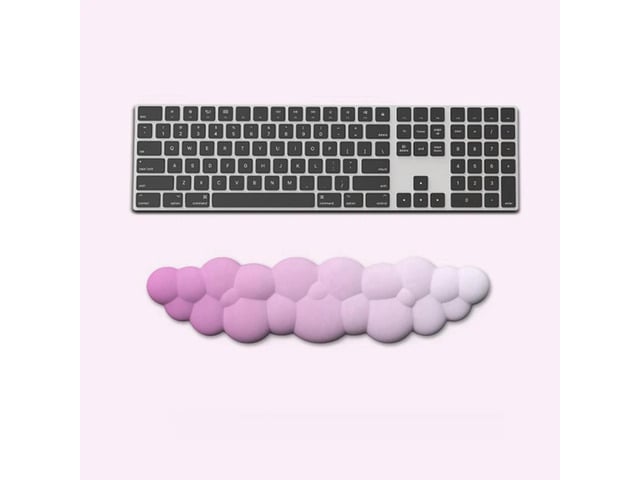 C-Keyboard Wrist Rest Pad, Ergonomic Design Effective Wrist Pain Relief Arm Rest Desk, Cute Cloud Decoration Gift Easy Install
