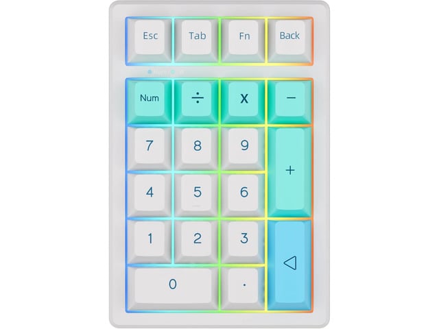 KEYCOOL K21 Mechanical Number Keypad Wireless Numeric Keyboard, Hot-swappable Bluetooth Numpad 5.0/2.4GHz, RGB Numerical Programmable Keyboard for...