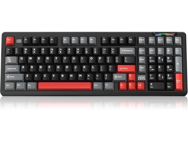 LINGBAO K98 Wireless Mechanical Gaming Keyboard, Tri-Mode BT5.0/2.4GHz/USB-C, Gasket Custom Hot-Swappable Linear Switches Creamy Keyboard with...