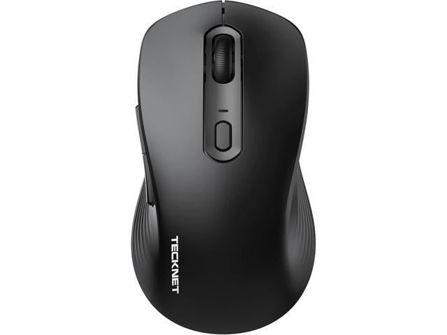 TECKNET Bluetooth Mouse, [ USB + BT1 + BT2 ] Wireless Mouse for Laptop, Silent Click, Ergonomic Design, 4800 DPI Computer Mice Wireless, Dual Mode...