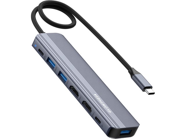 Apple USB C Hub Docking Station Dual Monitor for Laptop, MacBook Air/Pro Dock Adapter Multiport Dongle with 2 HDMI Ports 4K 60Hz, 100W PD Charging, 3...