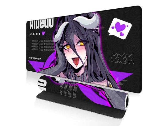 Alpha Fit Anime Gaming Mouse Pad XXL (35.4' x 15.7') - Dark Fantasy Succubus Girl - Large Mouse Pad Extended - Extra Large Gaming Mouse Pads Purple...
