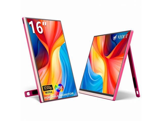 16 Inch Portable Monitor for Laptop, 1920x1200P Ultra-Slim FHD IPS 16:10 External Display, 100% sRGB Aluminum Stand, USB-C/Mini HDMI, Use for PC,...