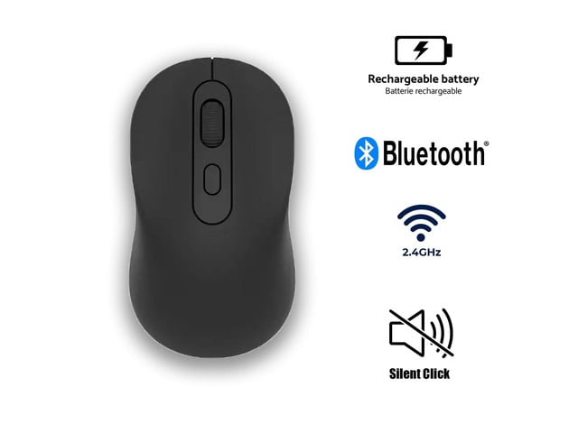 2.4G Bluetooth Dual Mode Wireless Mouse Silent Click Rechargeable For Laptop PC