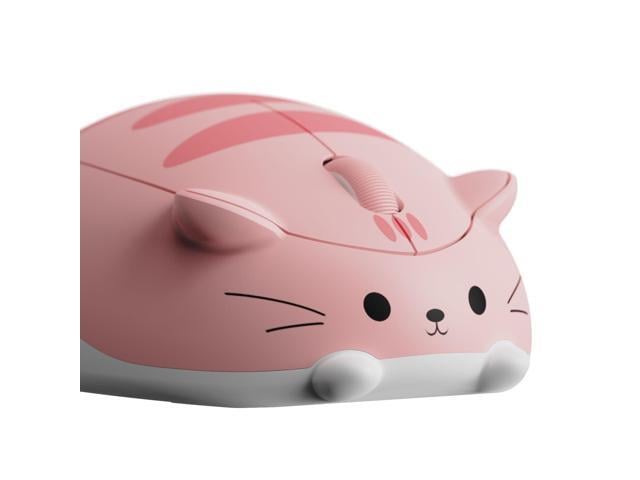 SOEWIOU Cat Theme Wireless Gaming Mouse Pink, Tri-Mode Mouse BT3.0/BT5.0/2.4G, Cute Optical Cordless Cartoon Mice for Computer/Laptop/Desktop/PC,...