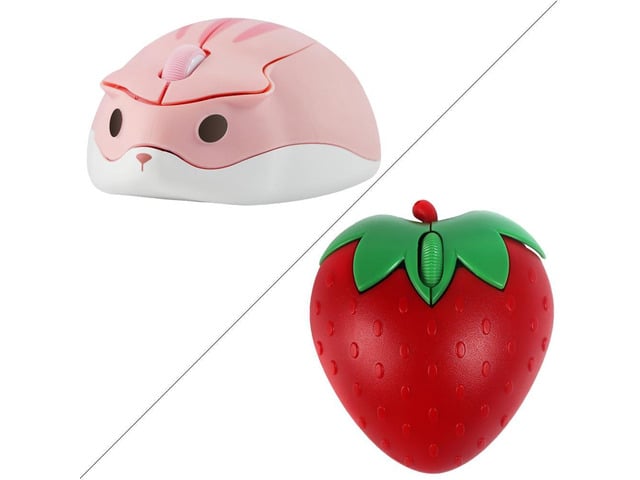 Apple SOEWIOU Wireless Mouse Cute Hamster Shape Less Noice Portable Mobile Optical 1200DPI USB Mice Cordless Mice for PC Laptop Computer MacBook Kids...