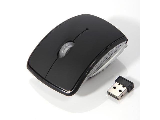 Arc 2.4G Wireless Folding Mouse Cordless Mice USB Foldable Receivers Games Computer Laptop Accessory Black