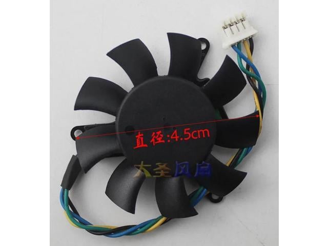 MGT5012XR-W10 DC12V 0.19A 4-wire graphics card cooler fan, 45mm diameter, 39mm thickness.