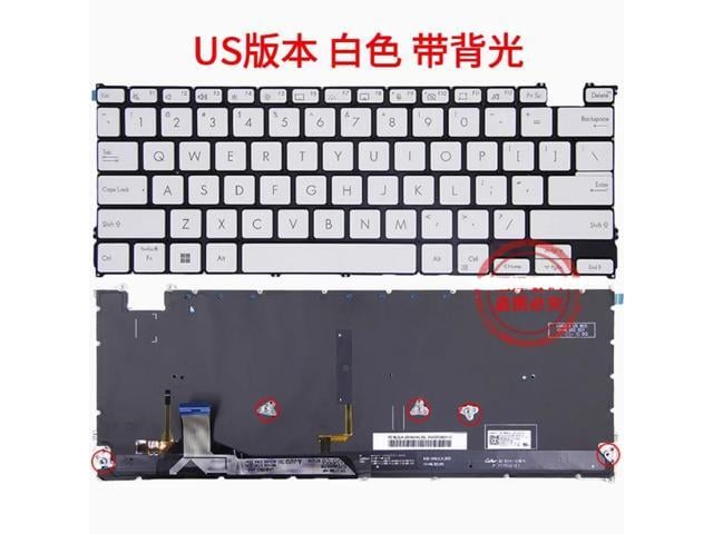 US-style keyboard backlight (white with 5 screws) for Zenbook Lingyao 14 UX3402Z UM3402 S13 X13 UM5302T Q409ZA UM5302LA UM5302TA UX3402V laptops.