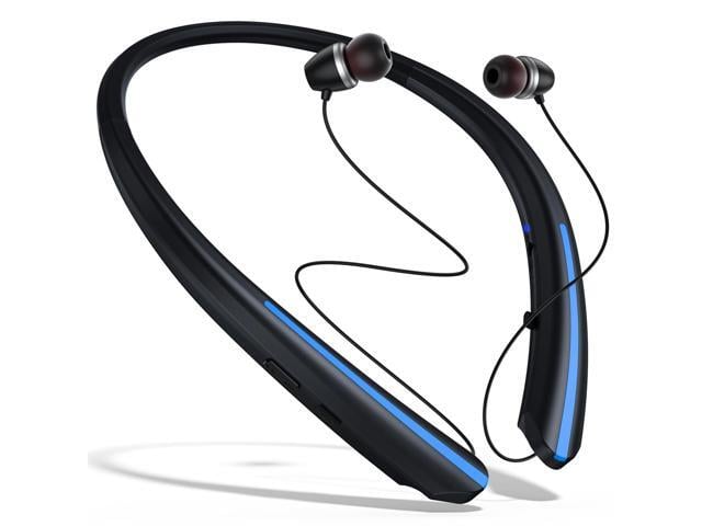 Bluetooth Headphones Retractable, Wireless Earbuds Neckband IPX5 Sweatproof, Bluetooth Headset with Microphone Vibration Call, Stereo Noise...