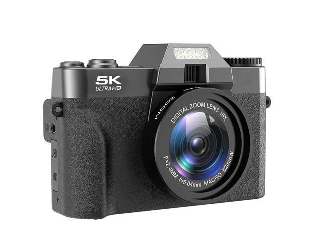 Professional Digital Camera Camcorder 5K HD Webcam Wide Angle 16X Digital Zoom 48MP 3 Inch Flip Screen Recorder