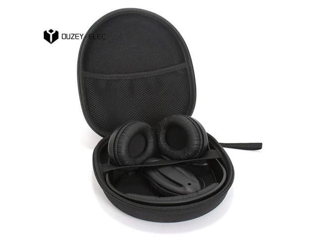 Earphone Bag Protective Hard Shell Black Headphone Carry Hard Case Data Cable Box for Travel Headset