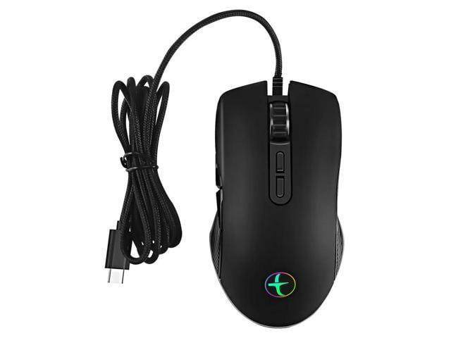 AT-USB C Mouse Type C Ergonomic Wired Mouse RGB Gaming Mouse Optical