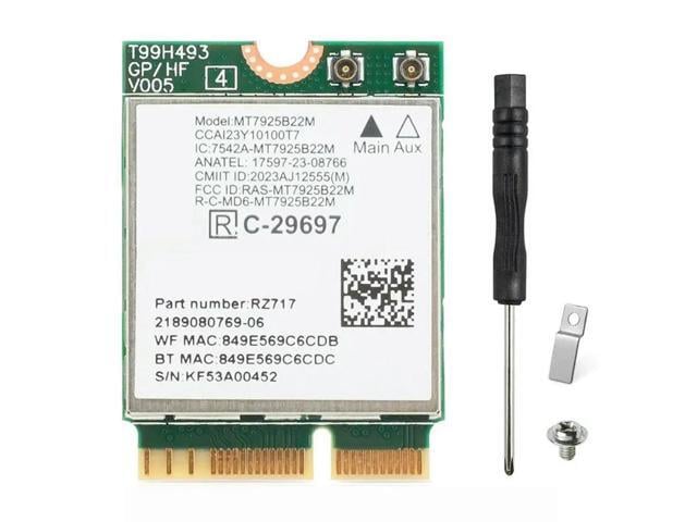 MT7925 7 Card Network Adapter 6500Mbps Tri-Band Bluetooth 5.4 802.11Be For Laptop For 11 Linux For Lapt