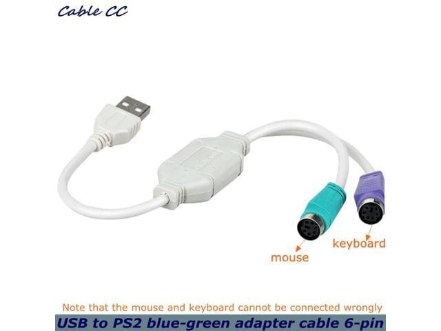 USB to ps/2 female to mouse+keyboard interface converter USB to 2 6pin female adapter cable suitable for any PC and laptop