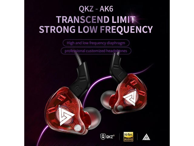 QKZ AK6 Sports Earphones 3.5mm In-Ear Monitor Dual-Magnet Driver with Microphone Headset Music Earbuds Headset White
