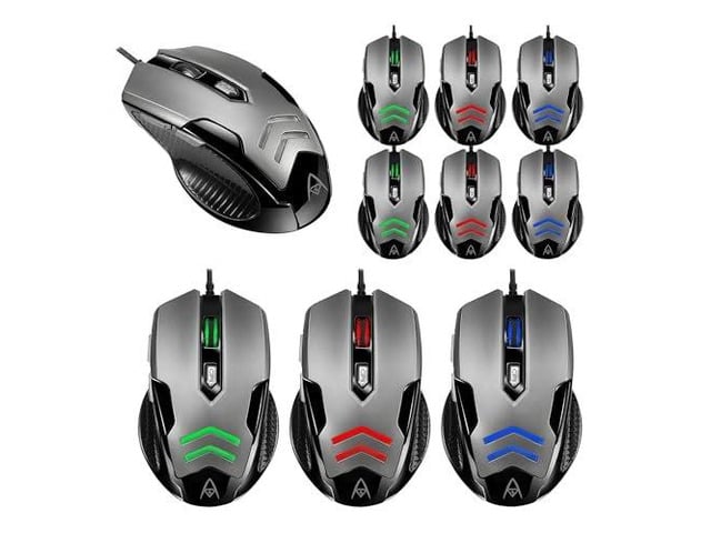 Adesso 10pc Multipack iMouse X1 Multi-Color 6-Button Gaming Mouse with Optical Sensor and DPI Switch