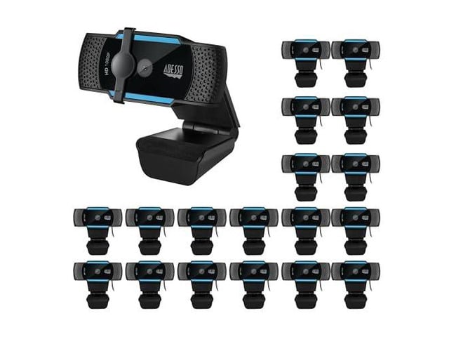 Adesso 20pc Multipack CyberTrack H5-TAA Webcam, 1080p Full HD, Built-in Microphone, TAA Compliant - Made in Taiwan for Government, Education and...