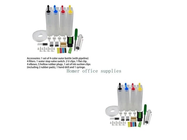 4-Color Continuous Ink Supply System External Bottle Pipeline Kit for Inkjet Printer Ink Supply Modify DIY Set