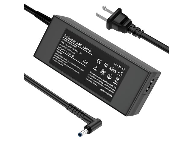 HP Replacement for HP Laptop Computer Charger, 45W Smart Blue Tip AC Adapter for Pavilion Stream, 7.5ft Power Cord (19.5V 2.31A, 4.5mm Connector)
