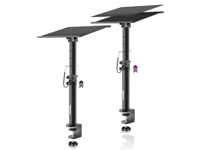 Clamp On Desktop Studio Monitor Speaker Stands Pair Tilt & Height Adjustable, Heavy Duty, Universal Fit, for Music Booth, Subwoofer, Surround...