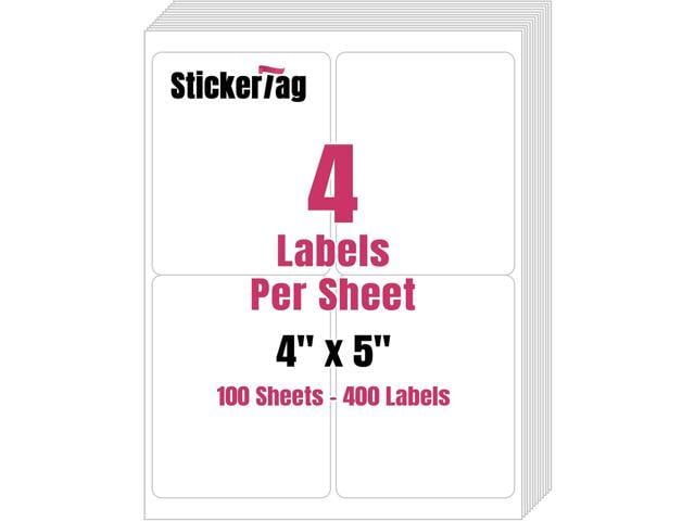 4UP 4' x 5' Shipping Labels, Address Mailing Labels Self Adhesive Sticker Labels Compatible with Laser & Inkjet Printers (100 Sheets,400 Labels)