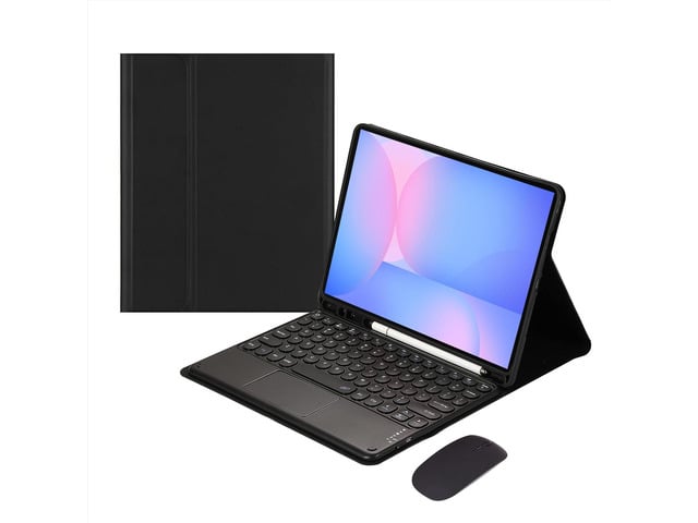 Samsung Magnetically Detachable Touch Bluetooth Keyboard Case with Mouse for Samsung Galaxy Tab S10 FE / S9 FE 5G 10.9 Inch / Tab S9 11 Inch, Black
