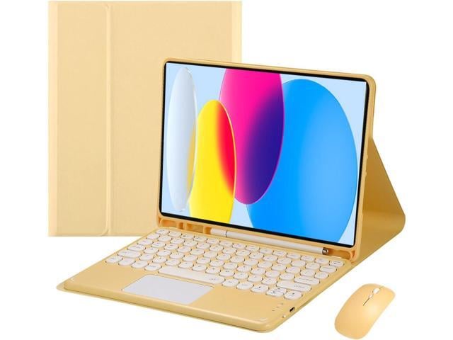 Magnetically Detachable Touch Bluetooth Keyboard Case with Mouse for iPad 11th Gen (A16, 2025) 11' & iPad 10th Gen (2022) 10.9', Yellow