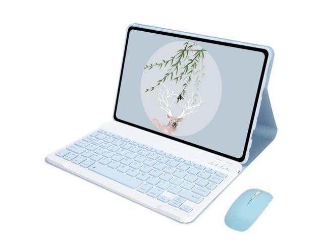 Ultra-Slim Detachable Bluetooth Keyboard & Mouse Combo Stand Case, US Layout Protective Cover for 11 Inch 2023 Tablet SE,Sky Blue